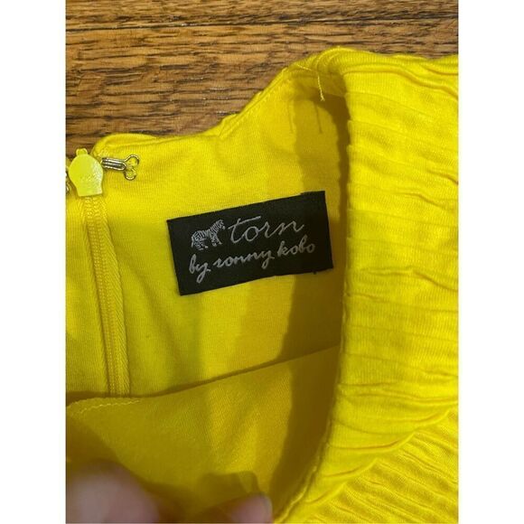 Torn by Ronny Kobo Yellow Bodycon Ruched Dress - Picture 3 of 8